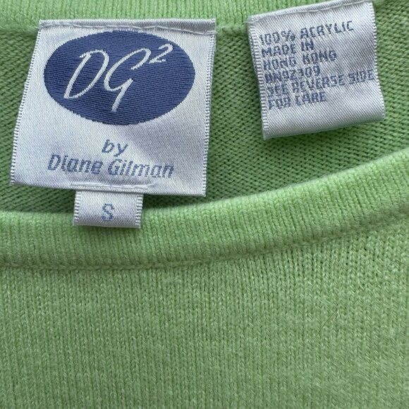 DG2 By Diane Gilman Womens Pastel Green Long Sleeve Lightweight Sweater S - Picture 3 of 6
